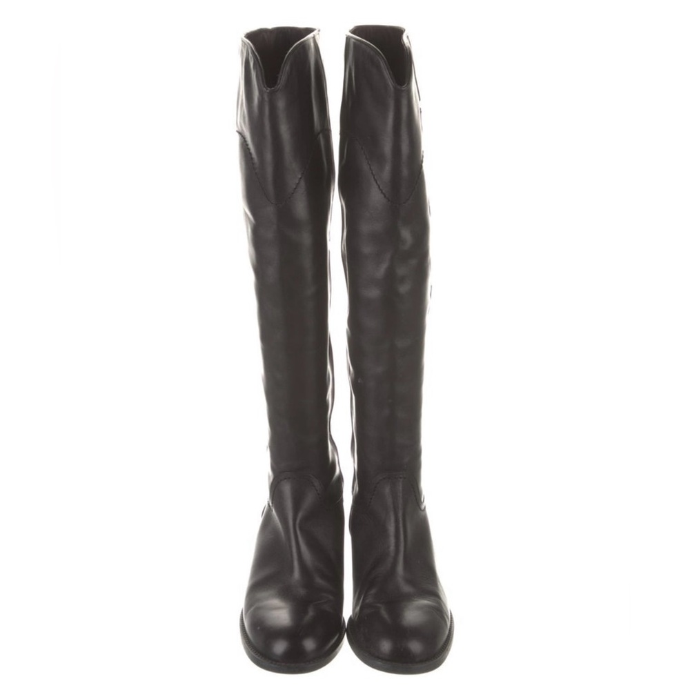 Chanel leather knee-high riding boots size IT 39 US 8 - Picture 2 of 6